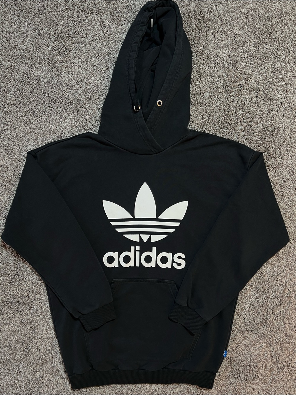 adidas Black Hoodie with White Trefoil Logo